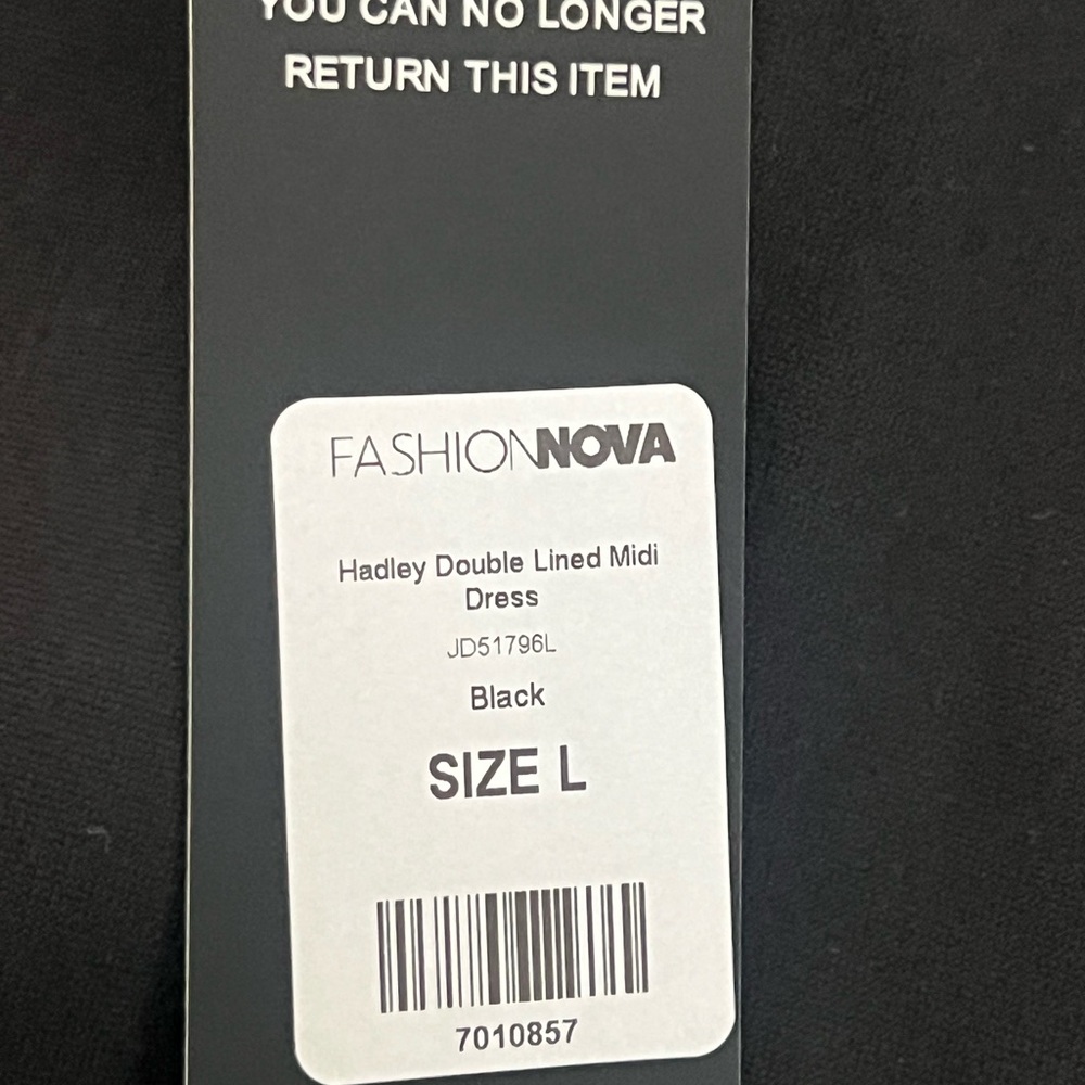 Fashion Nova Hadley Black Double Lined Long Sleeve Midi Dress Size Large - Picture 7 of 9